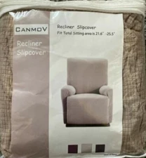 Recliner Slipcover Fit Total Sitting is 21.6-25.5” Brand New Beige/Canmov Large 