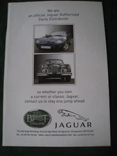 SNG BARRATT ENGLAND JAUGAR OFFICIAL PARTS DISTRIBUTOR ADVERT A4 SIZE FILE 12