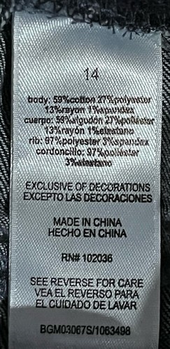 NWT Bebe Girls Jeans Frayed Hem Elastic Stretch Waist Size 14 Girls - Picture 6 of 6