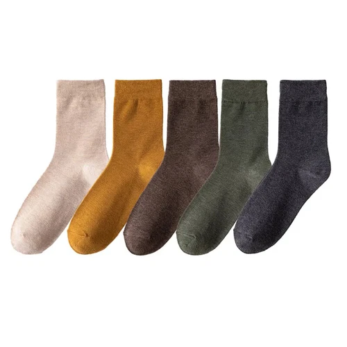 5Pairs Combed Cotton Socks Business Men High Quality Long Casual Mid Tube Socks - Picture 36 of 40