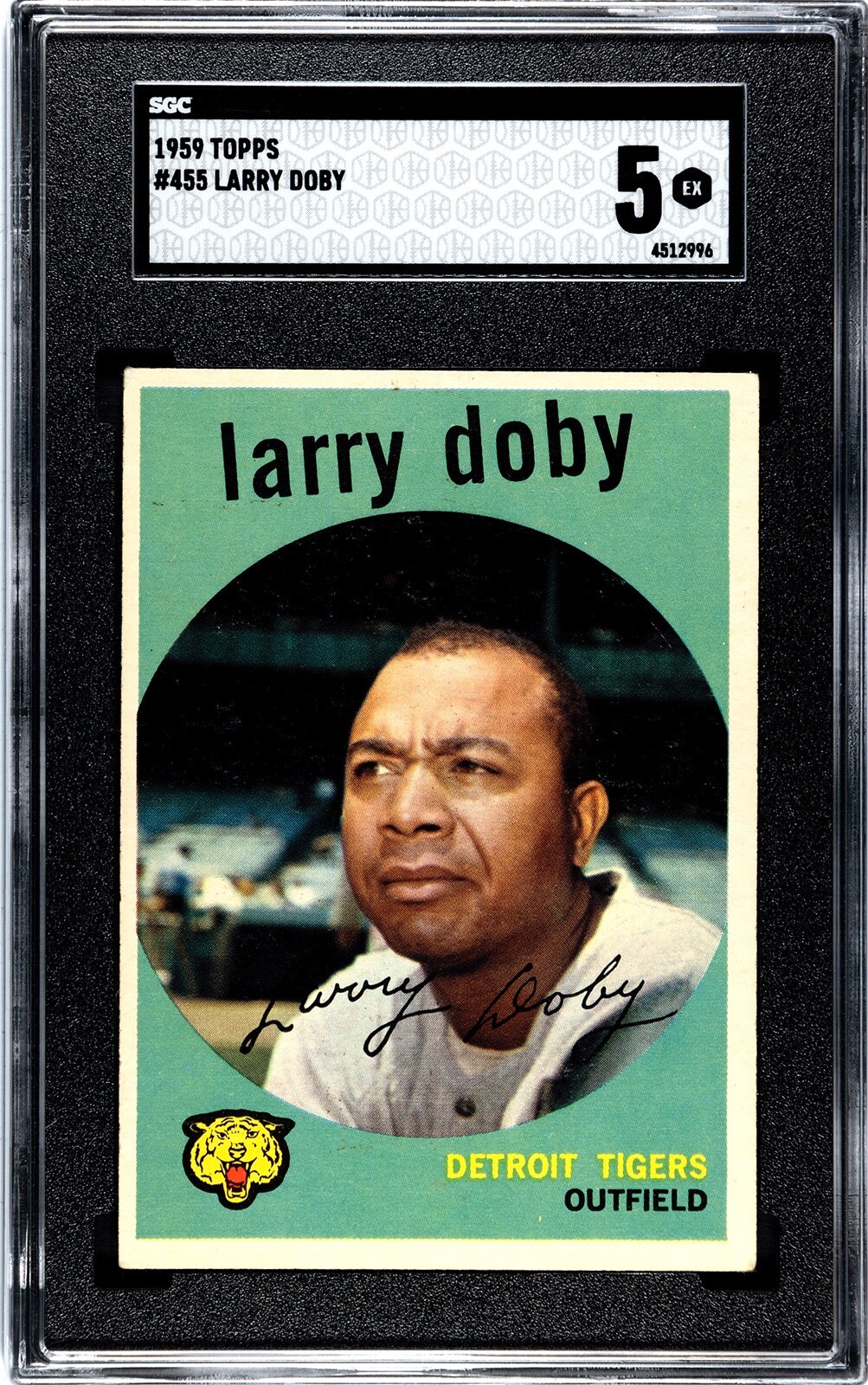 1959 TOPPS #455 SGC 5 EX LARRY DOBY DETROIT TIGERS