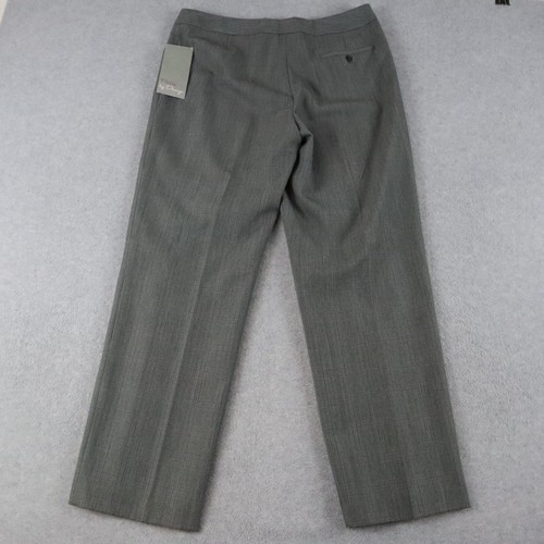 Rafaella Pants Womens 12P Petites Dress Slacks Stretch Flat Front Gray Plaid NWT - Picture 7 of 7