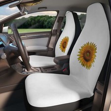 Sunflower Polyester Car Seat Covers, Floral Auto Accessories, Gift for Nature