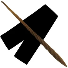 14" Legacy Spiral Hand Carved Mahogany Wood Magic Wand Wizard Witch w/ Free Bag