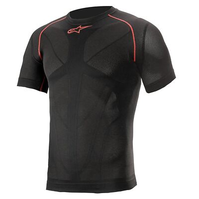 Alpinestars 2025 Ride Tech Top Kurzarm Sommer Base Layer Schwarz Rot MX Quad