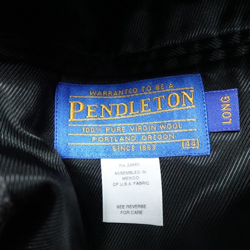 Vintage Pendleton Blazer Jacket Men 44 Long Gray Wool USA Western Elbow Patches - Picture 4 of 11
