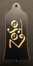 GUITAR TRUSS ROD COVER Engraved Etched Fit GIBSON - JIMMY PAGE ZOSO BLACK GOLD