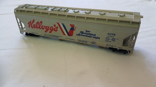 HO Scale Tyco Kelloggs Cereal Hopper bottom train Car ACFB 52311 Advertising - Picture 3 of 7