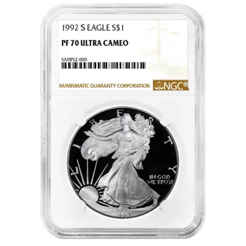 1992-S Proof $1 American Silver Eagle NGC PF70UC Brown Label