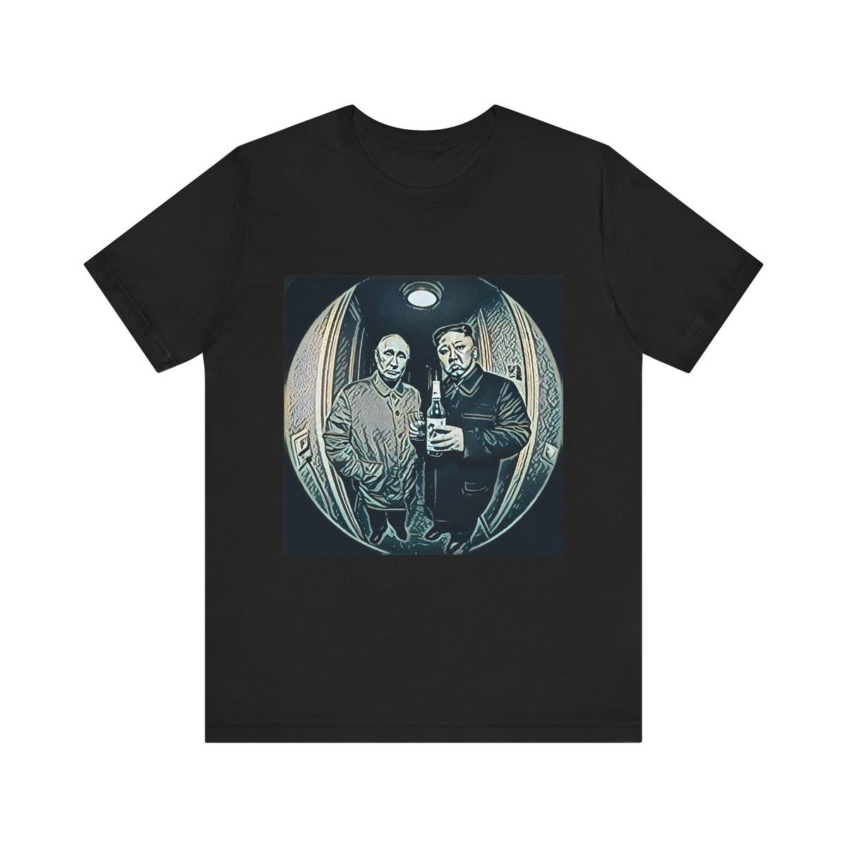 Kim Jong Un Putin Graphic Print Art Crew Neck Unisex Jersey Short