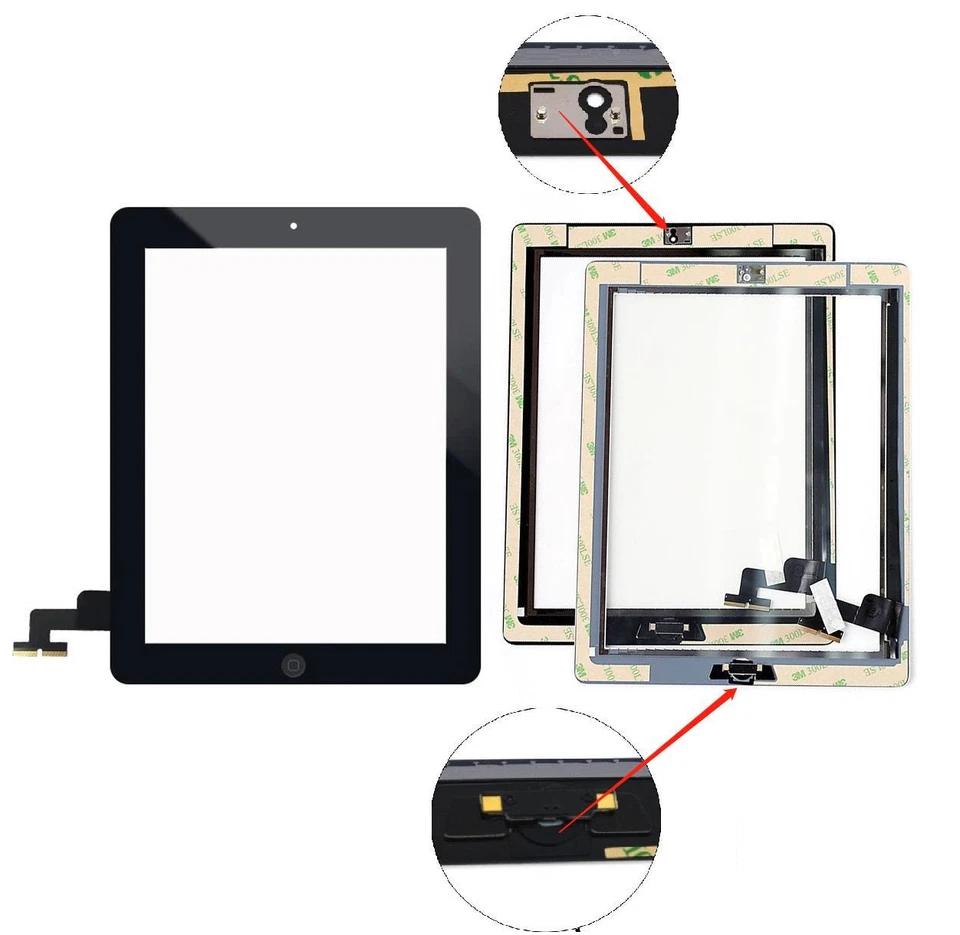 Repuesto Digitalizador Pantalla Cristal Negro para iPad 2 A1395 A1397 A1396 + Herramientas Foto 2 de 3