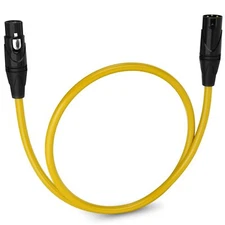 LyxPro Microphone 1.5 feet XLR Cable, Male to Female, 3 Pin Mic Cable, Yellow