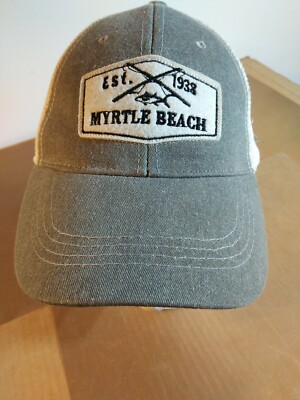 Myrtle Beach South Caroline EST. 1938 Gray/white Baseball Cap Hat snapback