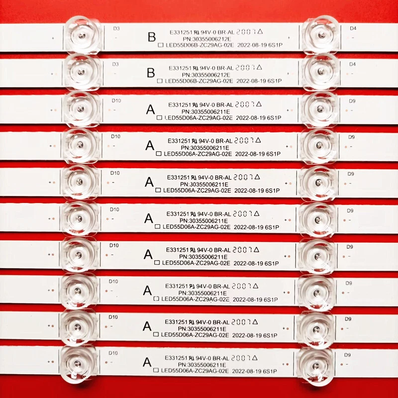 Tiras LED para Haier 55T61 55T51 55V81 LU55C61 55V71 55V52 LED55D06A-ZC29AG-02E Foto 4 de 4