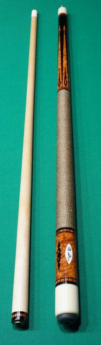 BERT SCHRAGER RARE SIGNED 6 POINT CUE 2 SHAFTS OUTSTANDING