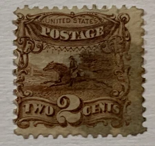 TRAVELSTAMPS:1869 US Stamps Scott #113 Pony Express, The Pictorials used, NG