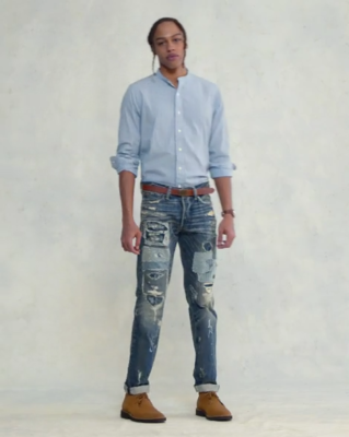 Polo Ralph Lauren Patchwork Repaired Distressed Ripped Polo Ralph Lauren Patchwork Repaired Distressed Ripped