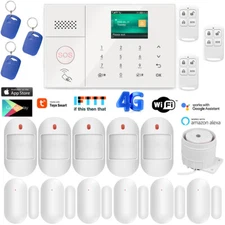 V37 WIFI+4G/3G/GSM Tuya APP Wireless DIY Home Security Alarm Burglar System+RFID