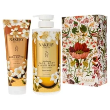 Nakery Beauty Fresh Nectar Supersize Face,Body,Hair Wash and Body Butter-NEW