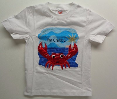 KIDS CRABBY TEE Size 5T I'm Crabby White Cotton T-Shirt Top New Babies Clothing
