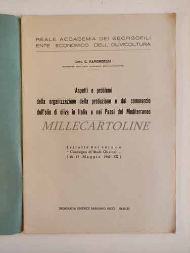 PRODUZIONE & COMMERCIO OLIO DI OLIVA MEDITERRANEO - Pavoncelli Firenze 1942 - 第 2/5 張圖片