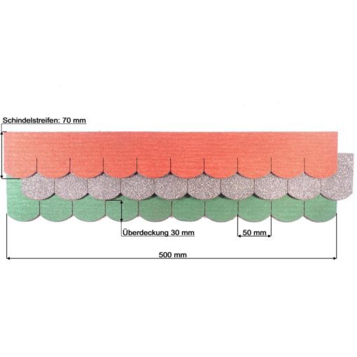 Dachschindeln Biberschwanz (50mm) Pappe,Brunnendach,Insektenhotel