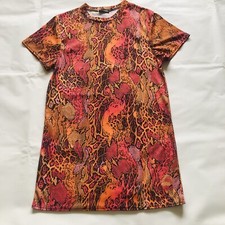 Pretty Little Thing Festival Dress Red Womens Size 10 Nylon T Shirt Dress