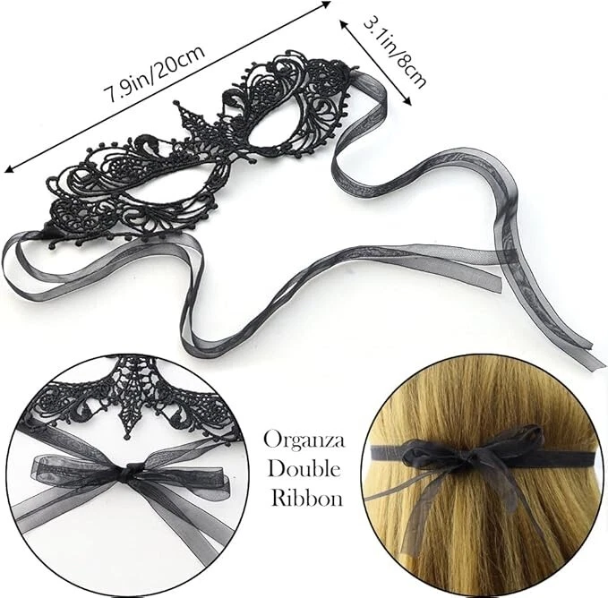 TCOTBE 3-Piece Venetian Party Lace Masquerade Masks - Women's Sexy Elastic Masks - Image 4 of 4