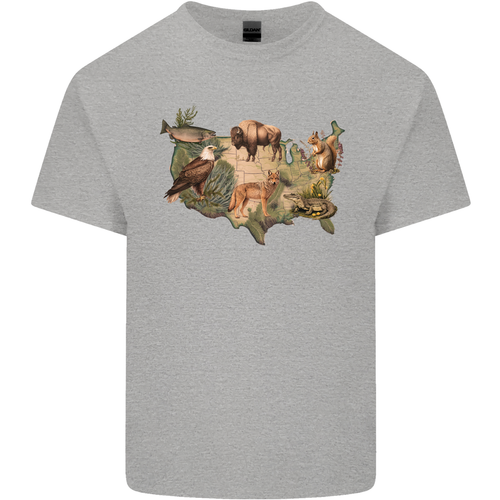 American Tiere USA Eagle Buffalo Fisch Wolf Herren Baumwolle T-Shirt - Picture 4 of 19