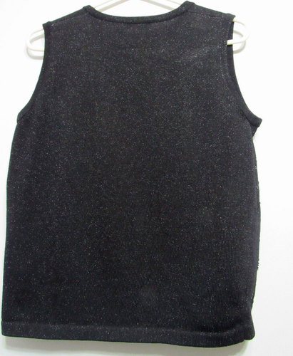 Dressbarn Collection Womens Size L Black Bead & Sequin Front Sleeveless Tank Top - Picture 2 of 4