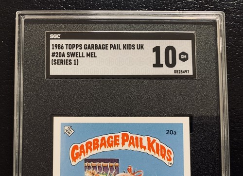 1986 Garbage Pail Kids Swell Mel 20a SGC 10 GEM MINT-RARE GEM UK MINI CARD!! TWT - Picture 3 of 3