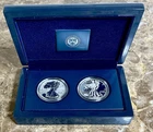 2013 American Eagle West Point 2 Coin Proof & Enhanced Silver Set with Box & COA