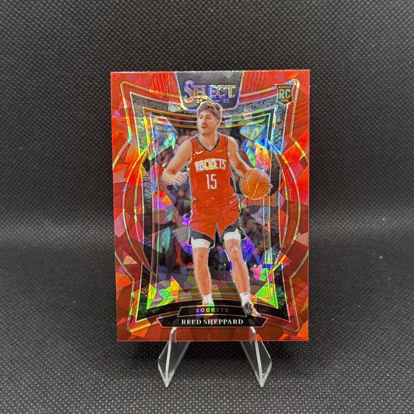 2024-25 Panini Select - Concourse Reed Sheppard #68 Red Cracked Ice Prizm (RC)