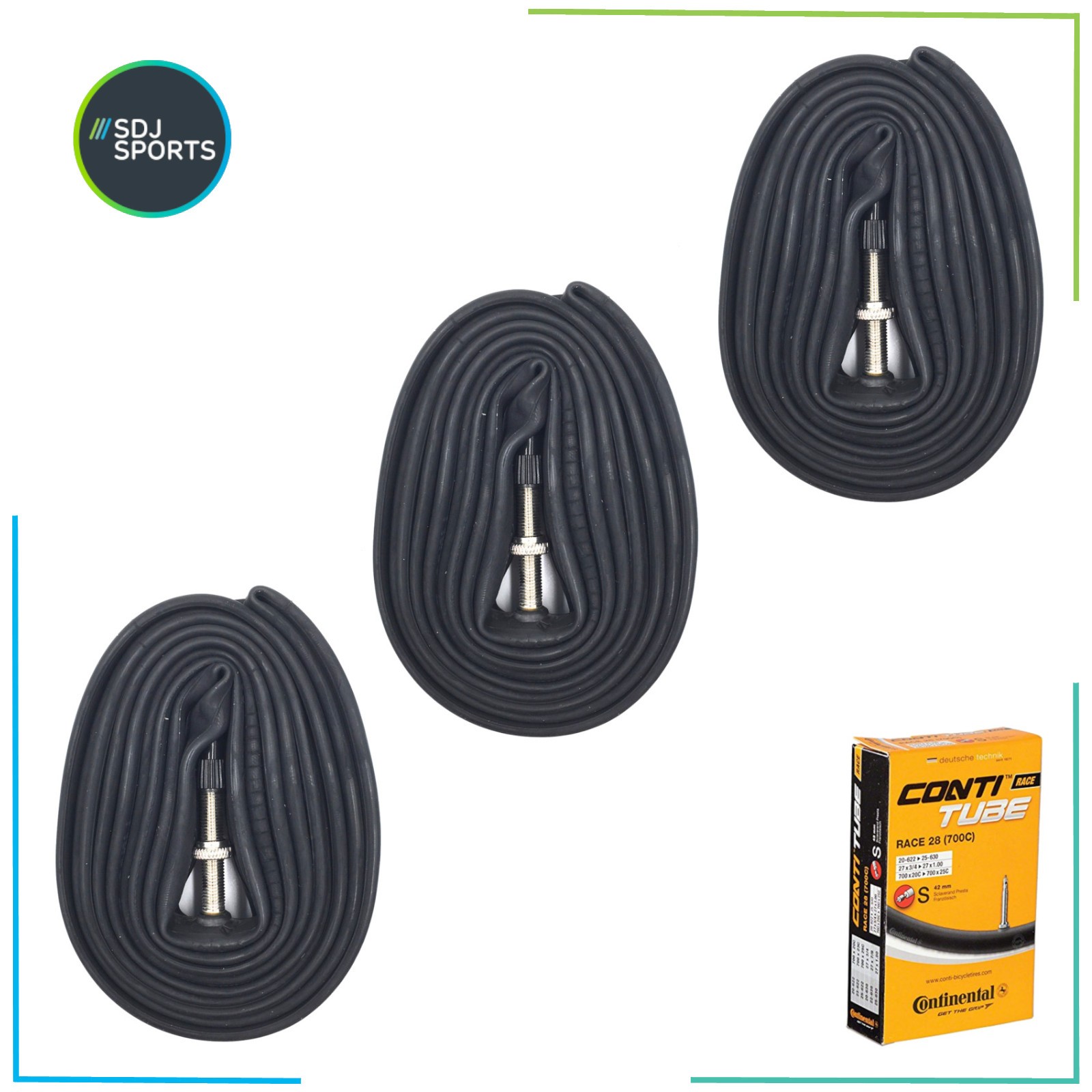 Continental 700 x 20-25c Road Racing 42mm Presta Inner Tubes (3 Pack)