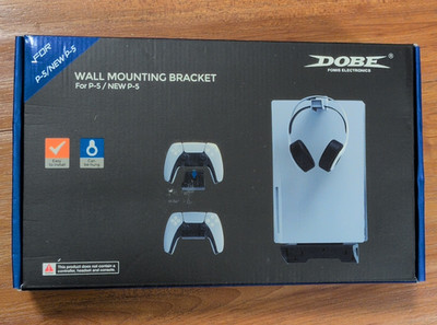 DOBE Wall Mount Bracket for PS5/New PS5 Headset Controller Hooks Black