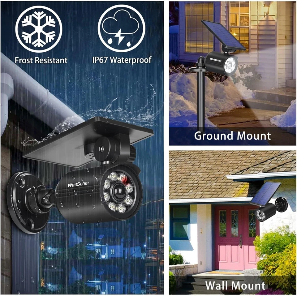 WaitScher M-FSC-12 Solar Motion Lights IP67 3600mAh Waterproof Spotlight 2 Pack - Image 3 of 4