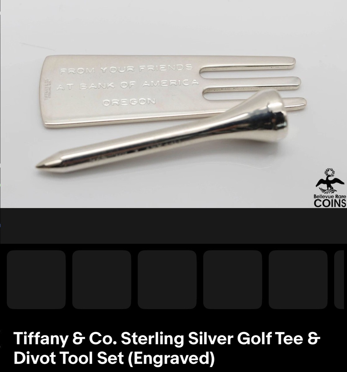 Tiffany & Co. Sterling Silver Golf Tee & Divot Tool Set (Engraved Tiffany & Co. Sterling Silver Golf Tee & Divot Tool Set (Engraved
