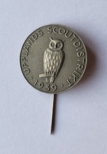 Vintage Upplands Scouting District 1939 Owl Scouting stick pin badge