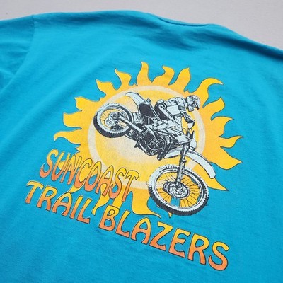 Vintage Motocross Shirt Mens XL Blue Suncoast Trail Blazers MX Racing 90s USA