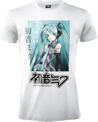 HATSUNE MIKU T-Shirt Shirt weiß Erwachsene Anime Waifu Baumwolle Qualitätsdruck