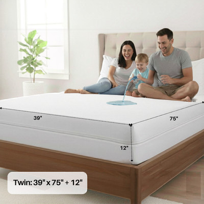 Mattress Encasement Waterproof Protector Zippered Deep Pocket Bed Bug Protector
