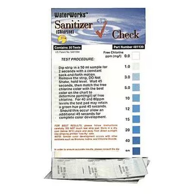 Industrial Test Systems 481130 Test Strip, Chlorine Sanitizer Check, Pk30