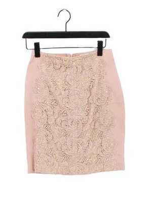 Liebhaber Damen Midi Rock UK 8 rosa Viskose mit anderen, Polyester, Elasthan A-Linie