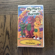 My Party With Barney VHS Cassette Tape Video Kideo Starring Christopher Vintage