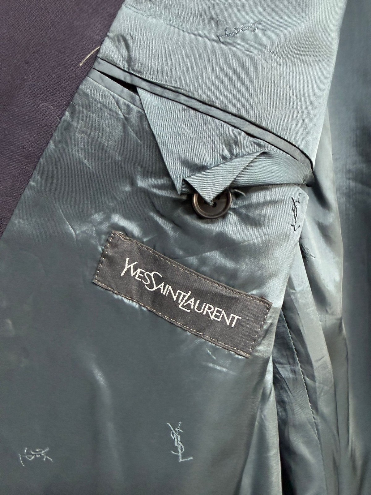 Yves Saint Laurent Blazer Mens Size Large Navy New Wool Double Breasted YSL thumbnail 8