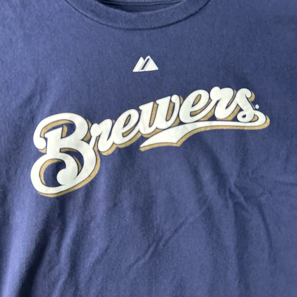 Camiseta deportiva de los Milwaukee Brewers para hombre Prince Fielder Throwback MLB Foto 3 de 4