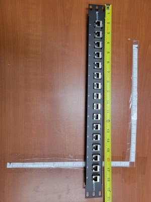 L-Com PR175C6A-16S 1.75'' 16 Port Low Profile Cat 6 Feed-Thru Patch Panel Shield