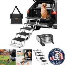 Portable 5-Step Dog Stairs for Cars - Nonslip, Easy Access for Small Pets