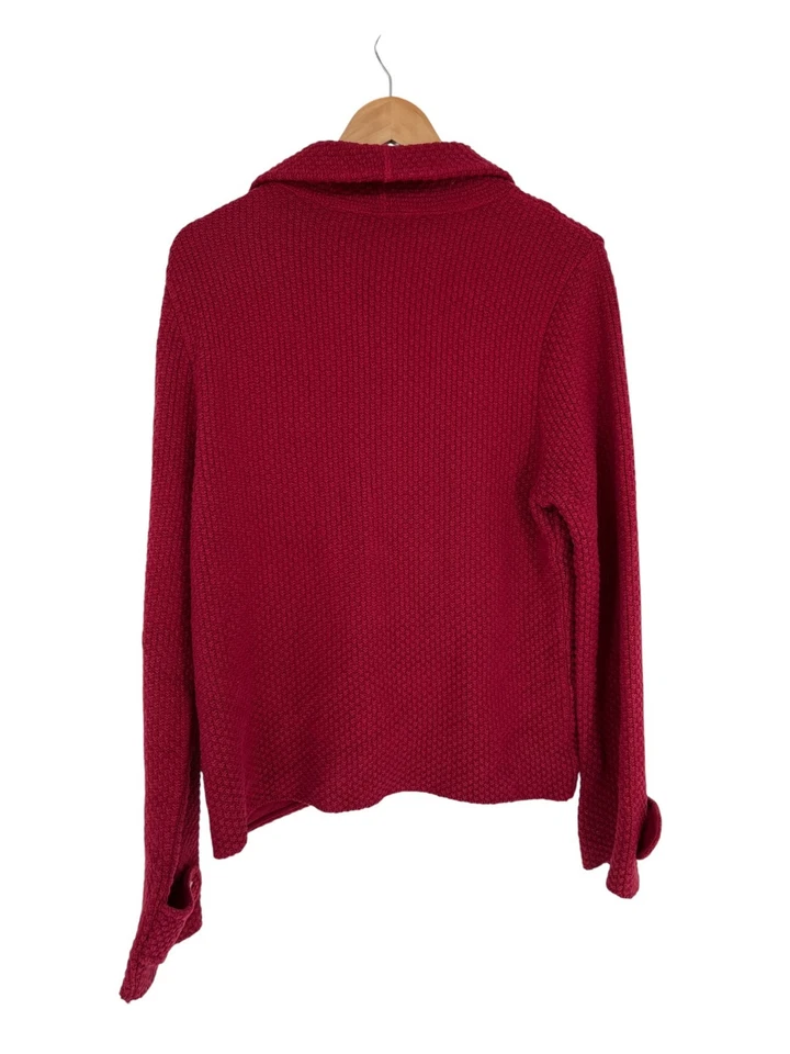 Willow Cardigan Women's Size Large Red Button Up 100% Cotton - Image 2 of 4