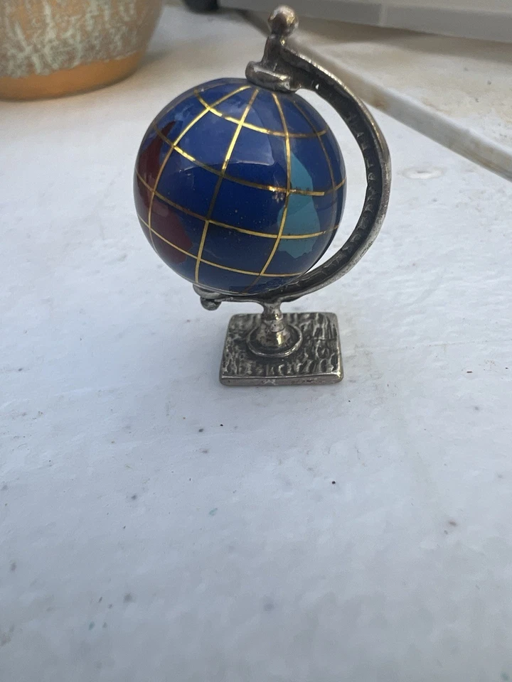 Globo globo miniatura plata italiana vintage Foto 3 de 4